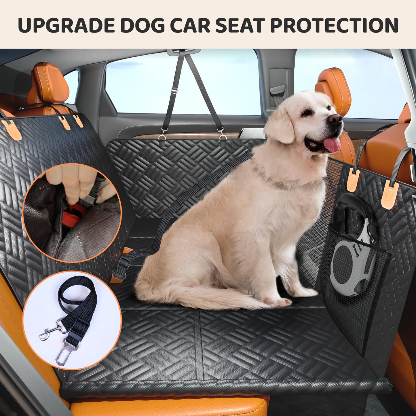 Hard Bottom Dog Car Seat Cover & Back Seat Extender