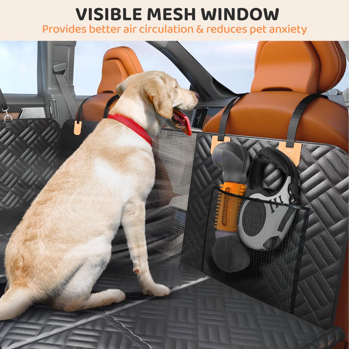 Hard Bottom Dog Car Seat Cover & Back Seat Extender